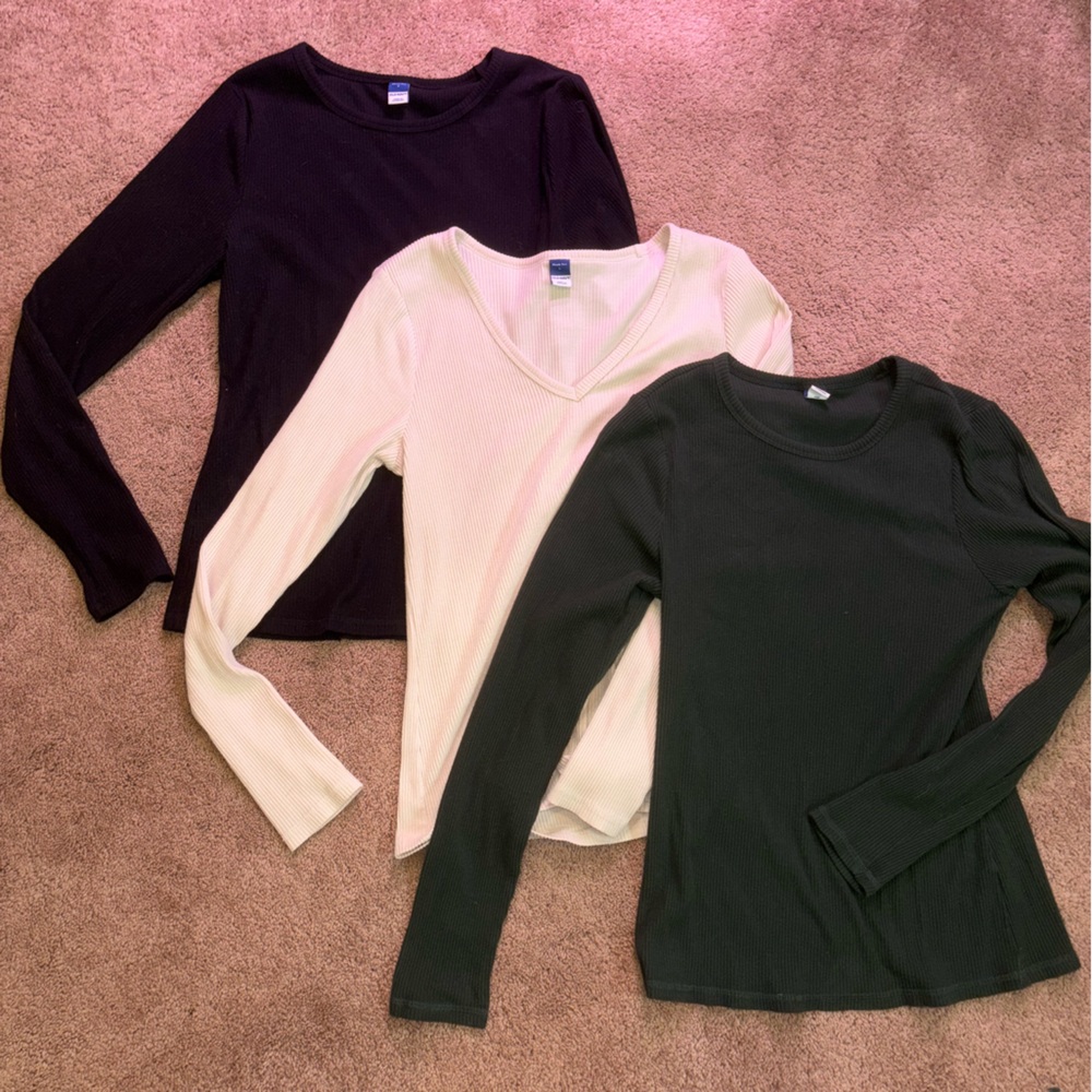 Women's Black and Cream Tops
